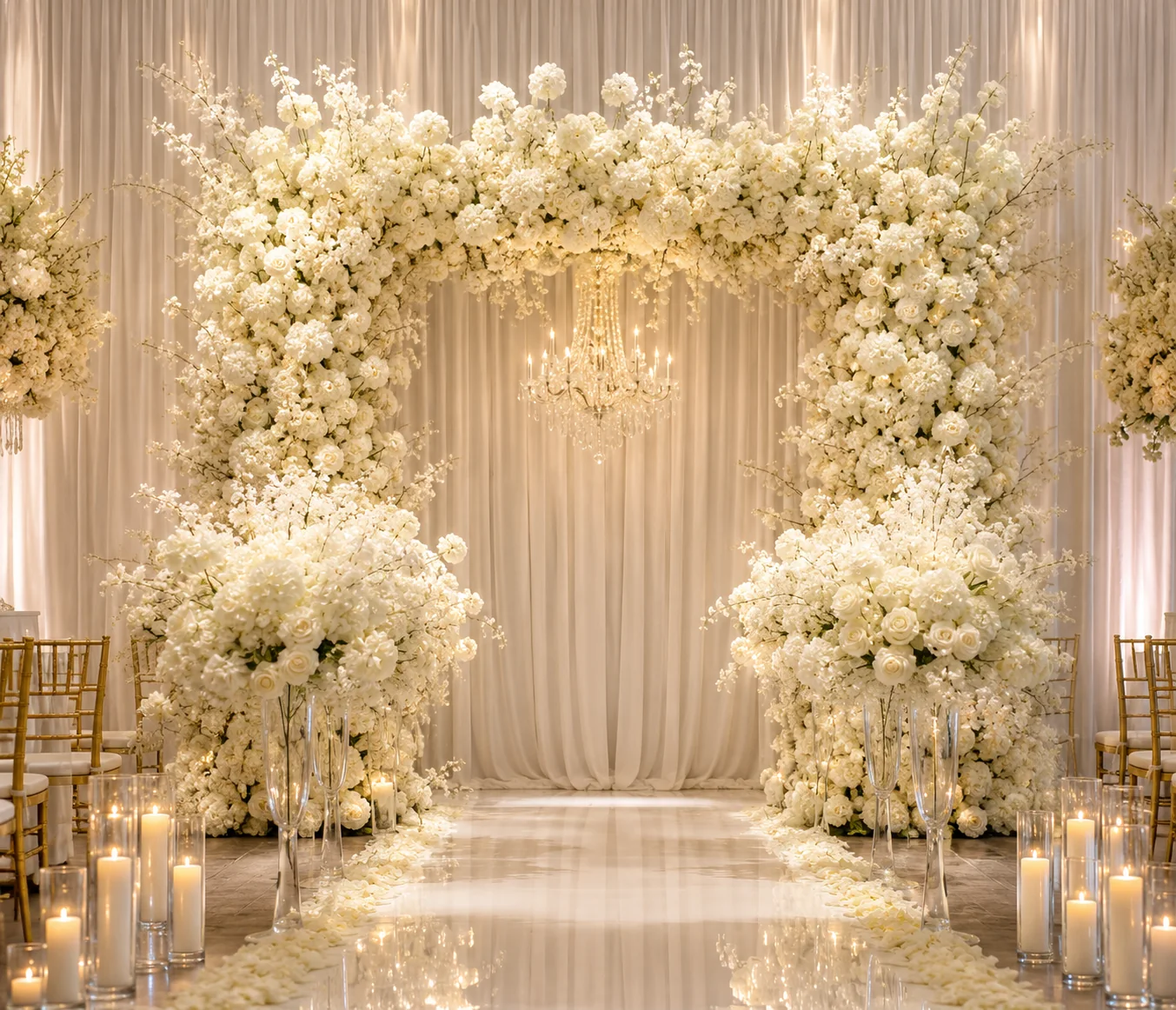 White floral arch
