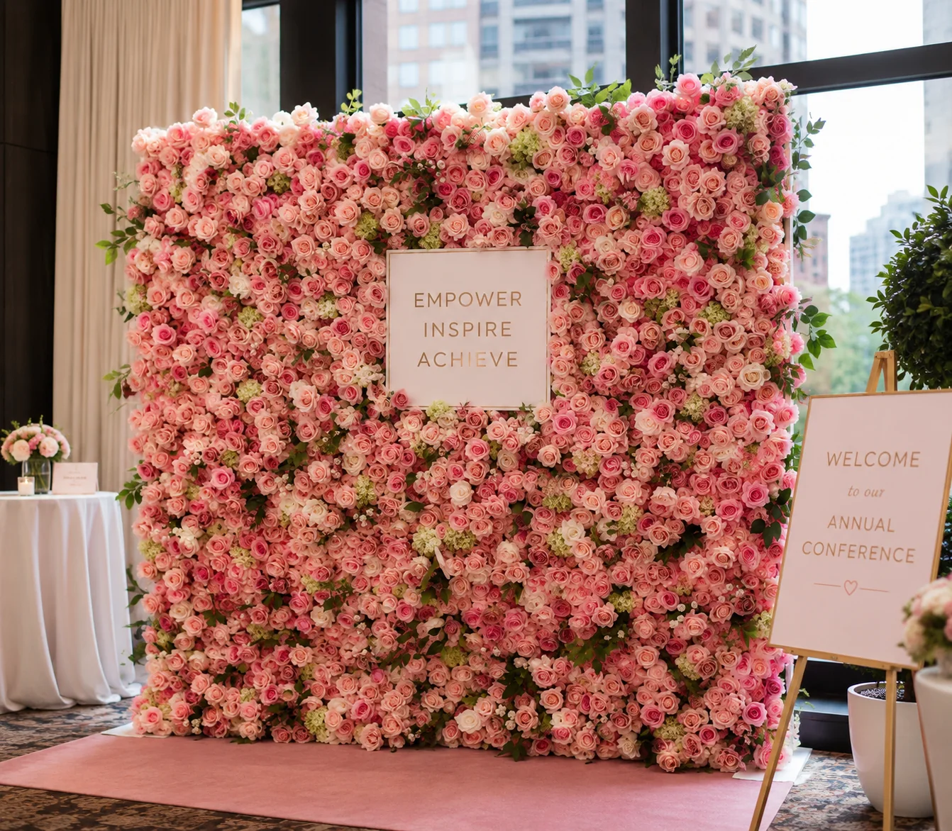 Pink floral wall